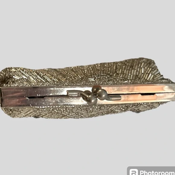 Vintage Silver Beaded Evening Bag - Picture 6 of 6